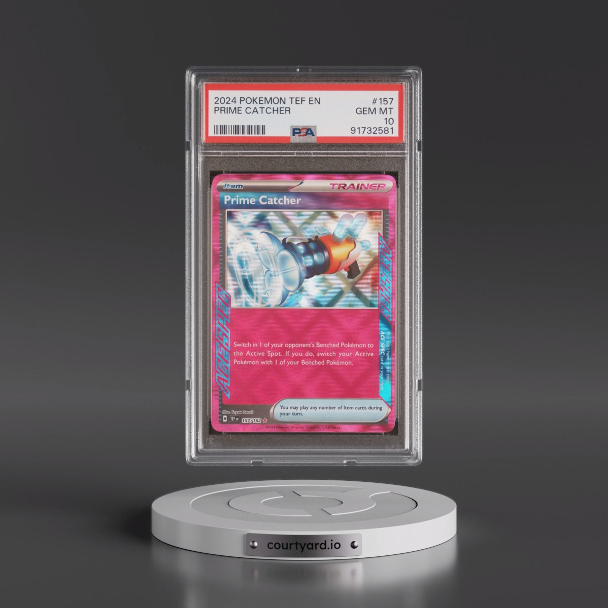 2024 Pokémon Tef EN-Temporal Forces #157 Prime Catcher (PSA 10 GEM MINT)