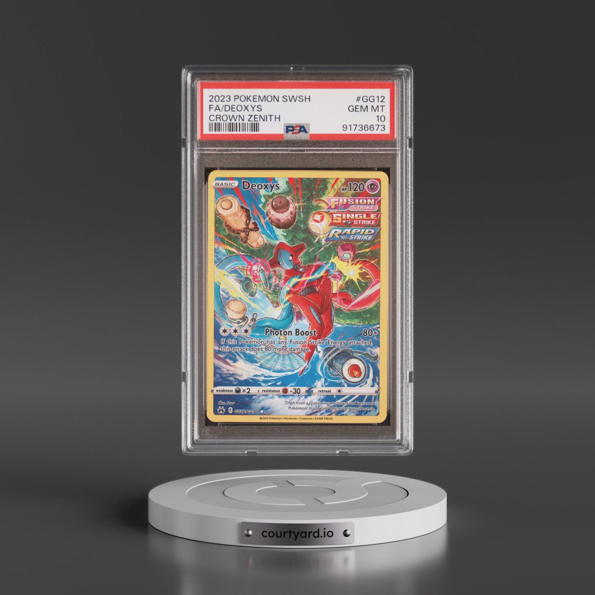 2023 Pokémon Sword and Shield Crown Zenith #GG12 Deoxys - Full Art (PSA 10 GEM MINT)