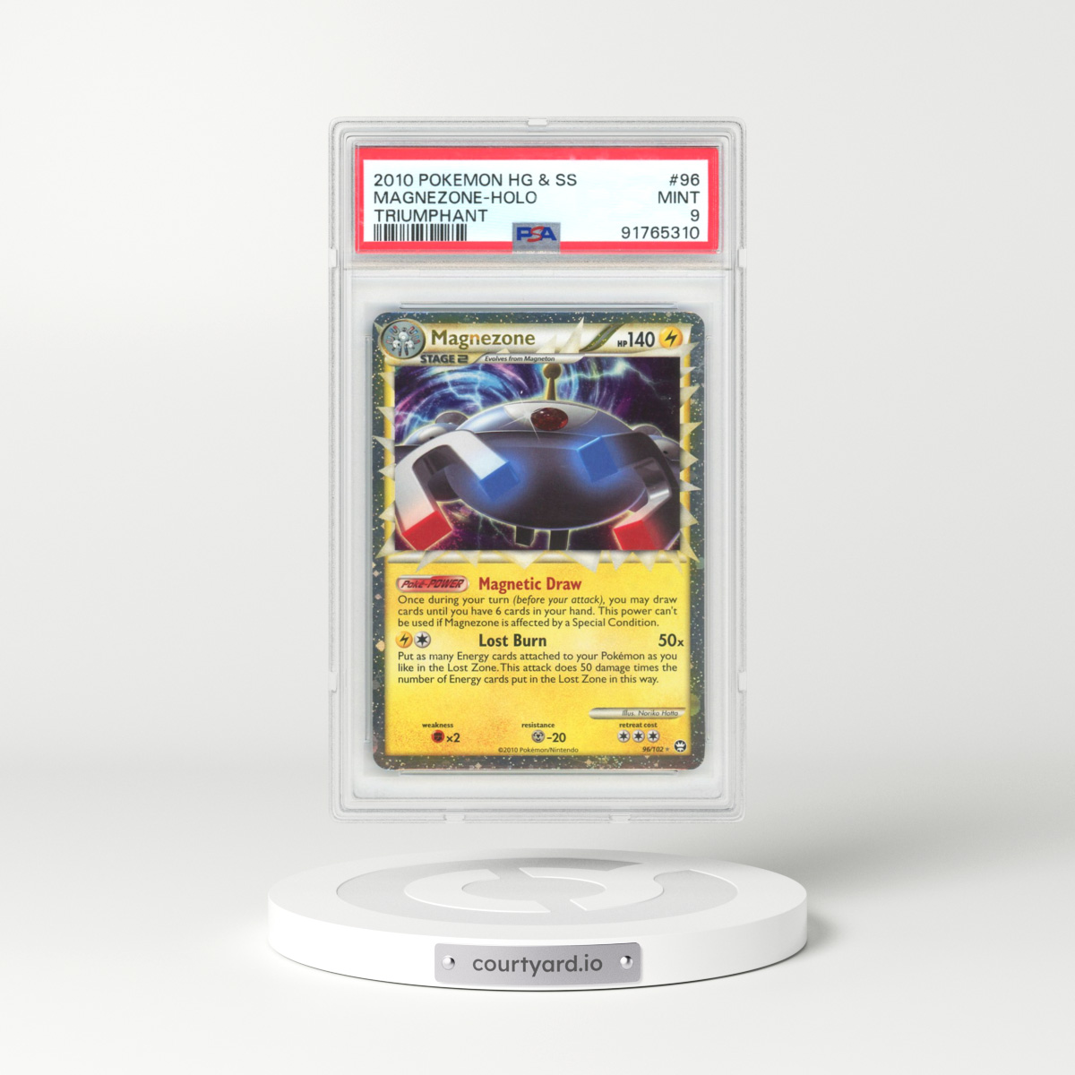 2010 Pokémon Heartgold & Soulsilver Triumphant #96 Magnezone - Holo (PSA 9 MINT)