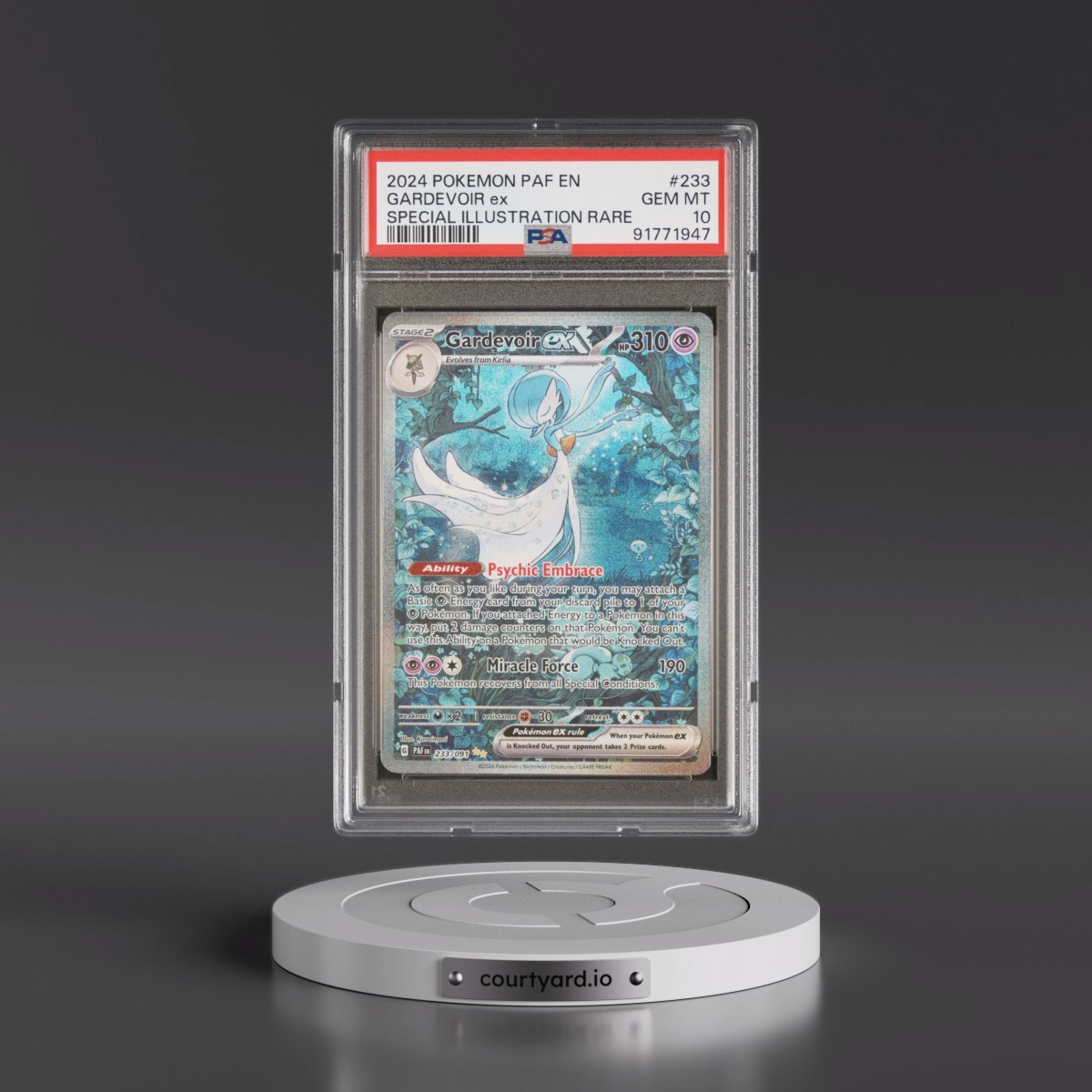 2024 Pokémon Paf EN-Paldean Fates #233 Gardevoir EX - Holo Special Illustration Rare (PSA 10 GEM MINT)