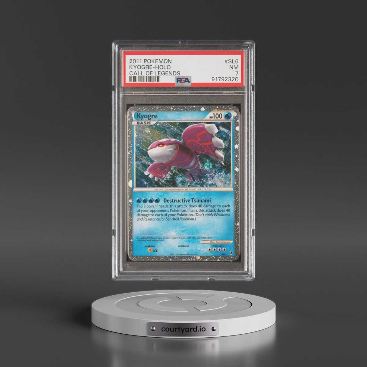 2011 Pokémon Call of Legends Kyogre - Holo #SL6 PSA 7