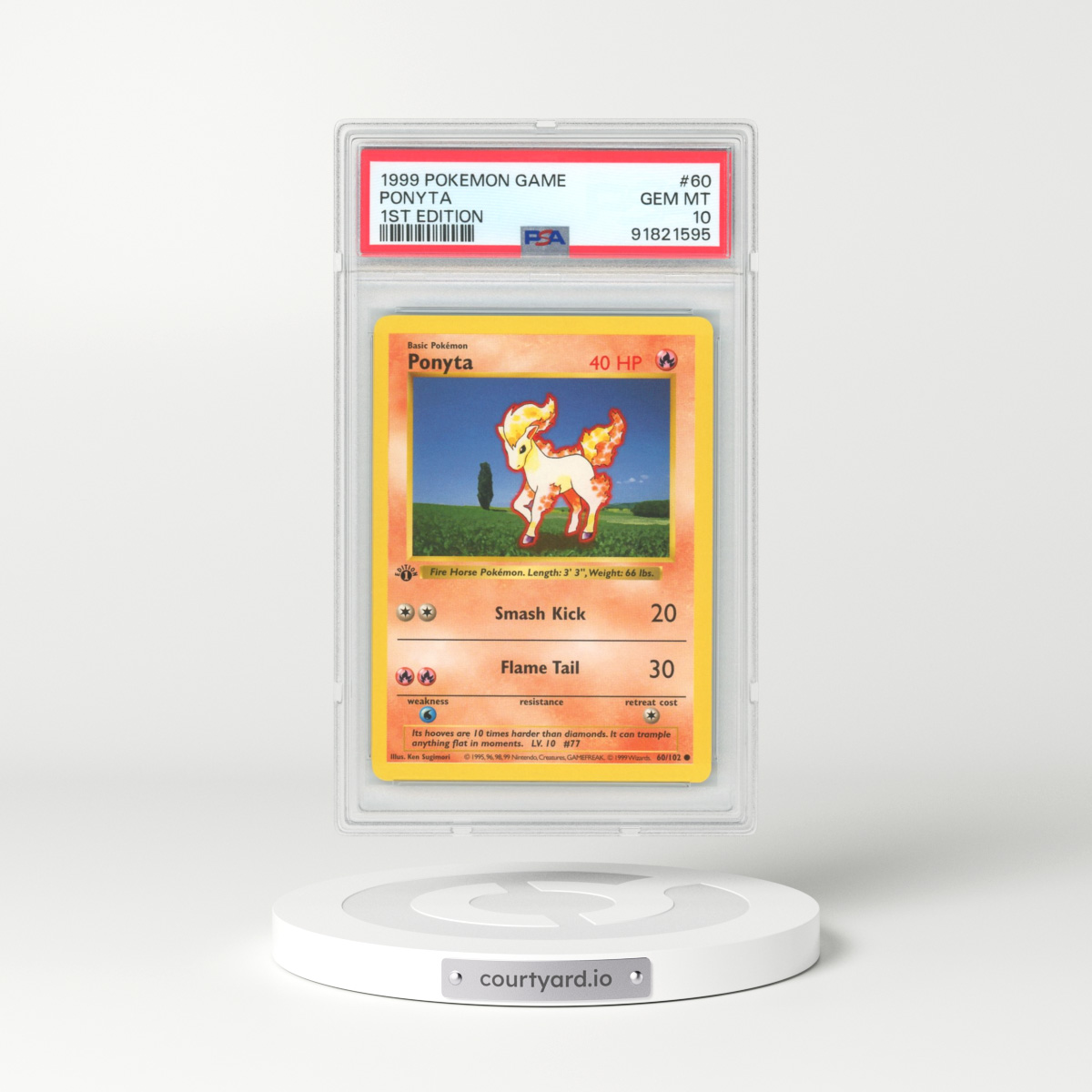 1999 Base Set #60 Ponyta - 1st Edition Shadowless (PSA 10 GEM MINT)