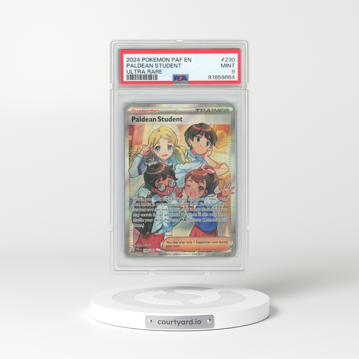 2024 Paldean Fates #230 Paldean Student - Full Art Holo (PSA 9 MINT)