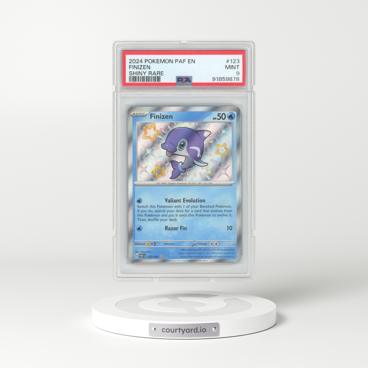 2024 Paldean Fates #123 Finizen - Holo (PSA 9 MINT)