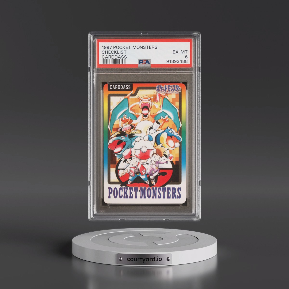 1997 Pocket Monsters Carddass Checklist (PSA 6 EX-MT)