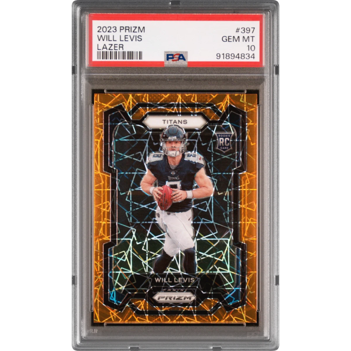 2023 Panini Prizm #397 Will Levis - Lazer Prizm (PSA 10 GEM MINT)