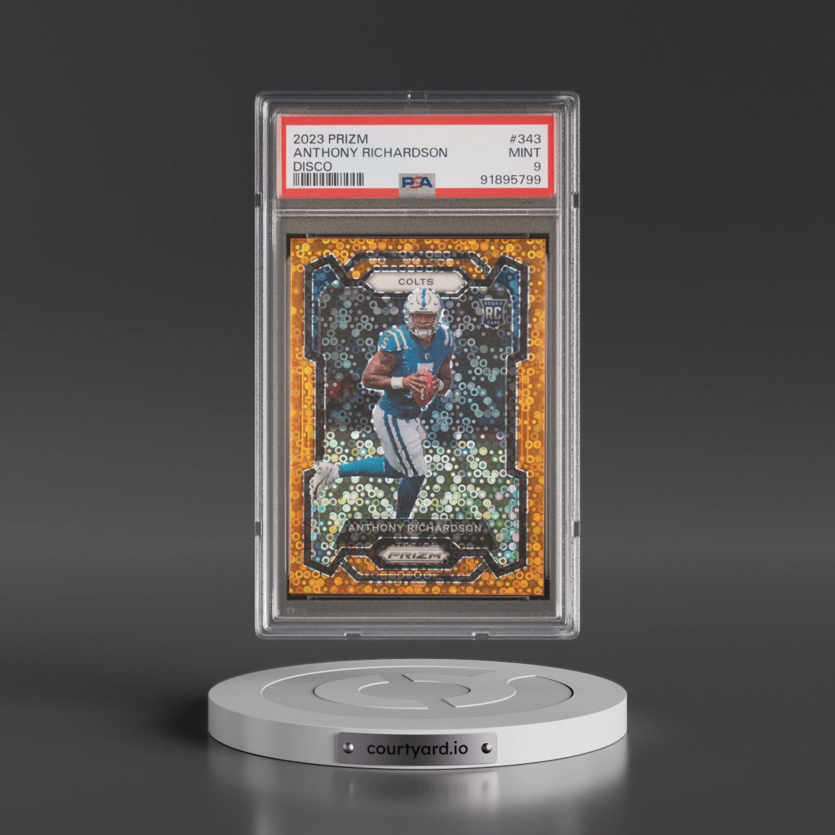 2023 Panini Prizm #343 Anthony Richardson - Disco Prizm (PSA 9 MINT)