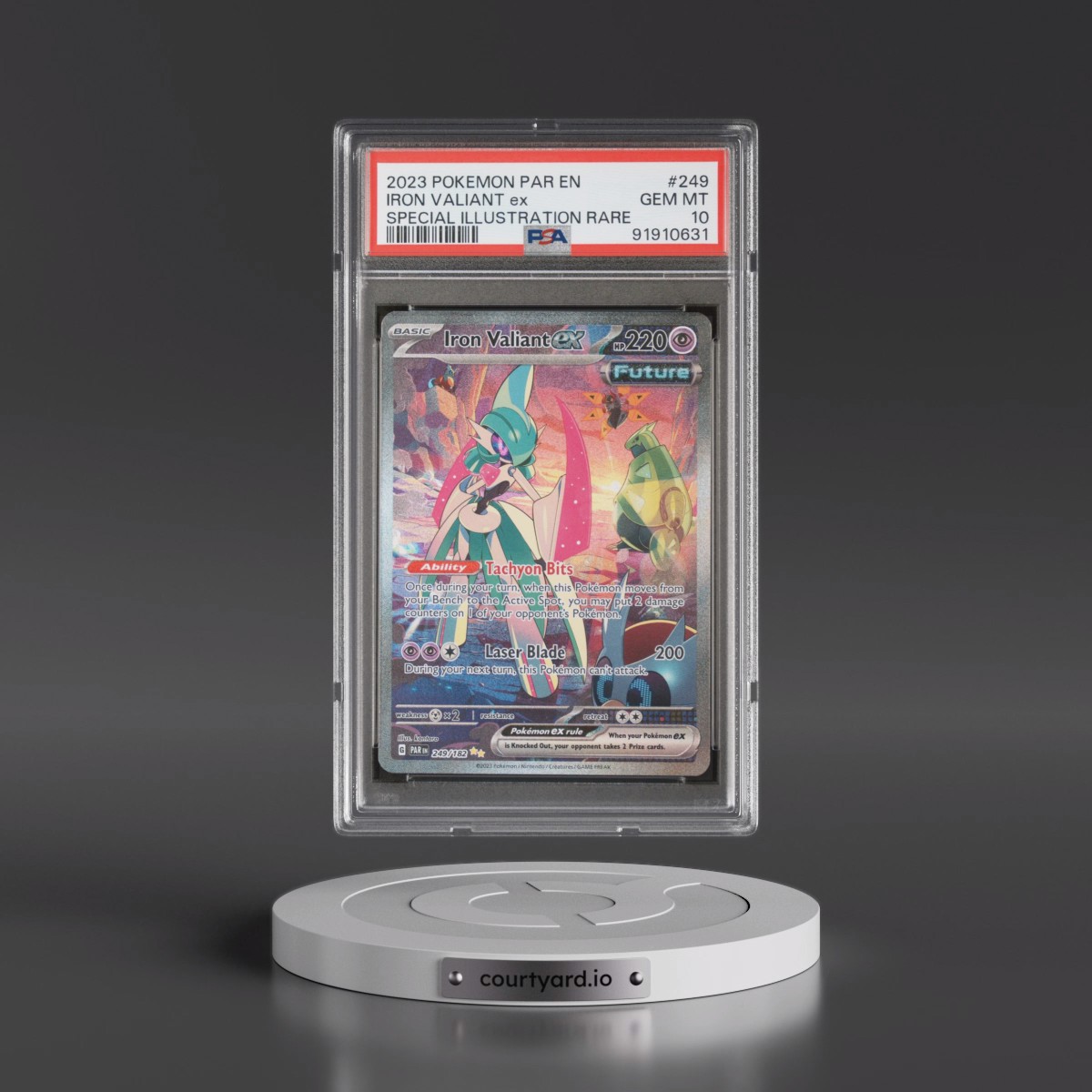 2023 Pokémon Par EN-Paradox Rift #249 Iron Valiant EX - Holo Special Illustration Rare (PSA 10 GEM MINT)