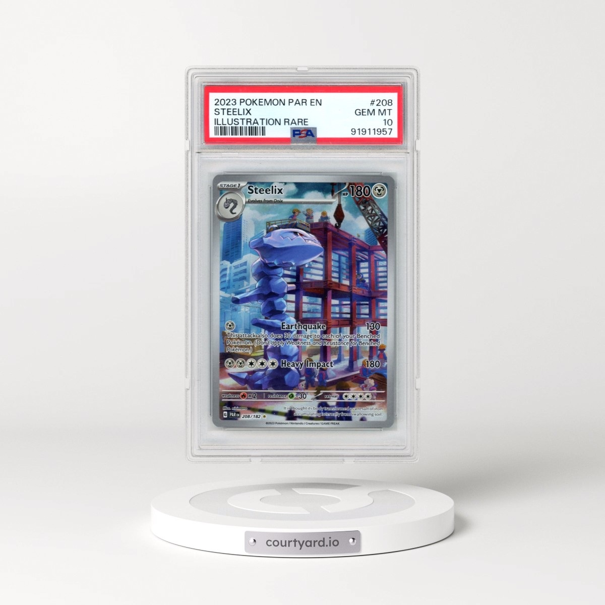 2023 Pokémon Par EN-Paradox Rift #208 Steelix - Illustration Rare (PSA 10 GEM MINT)