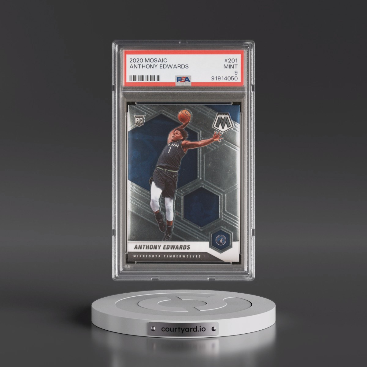 2020 Panini Mosaic Anthony Edwards #201 PSA 9