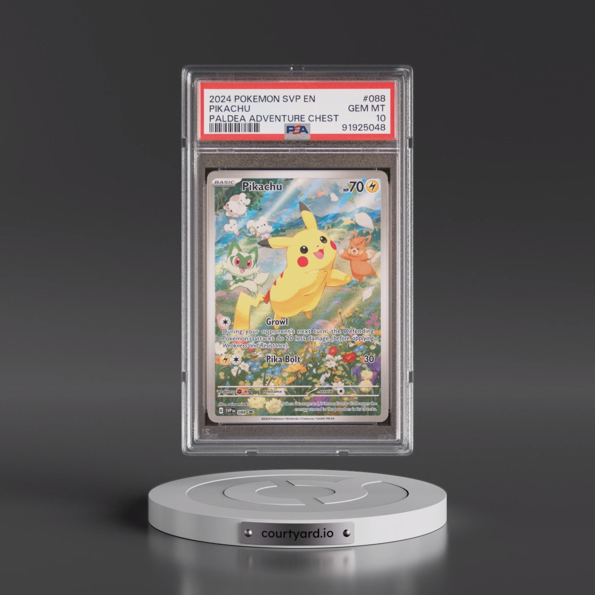 2024 Pokémon Svp EN-SV Black Star Promo #088 Pikachu - Paldea Adventure Chest (PSA 10 GEM MINT)
