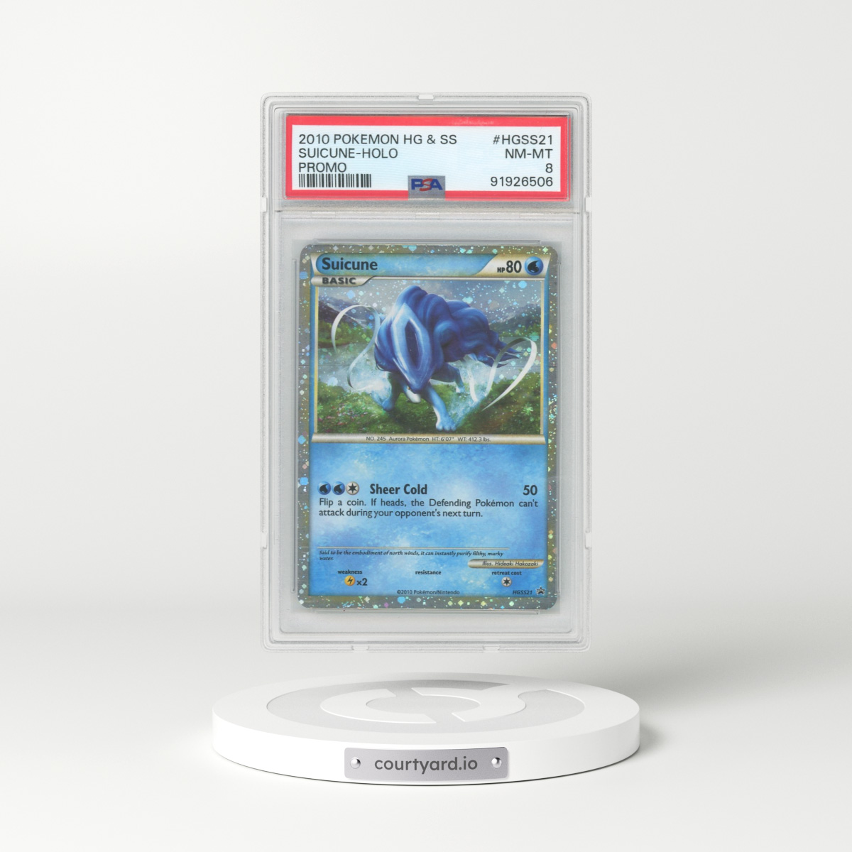 2010 Pokémon Heartgold & Soulsilver Promo #HGSS21 Suicune - Holo (PSA 8 NM-MT)