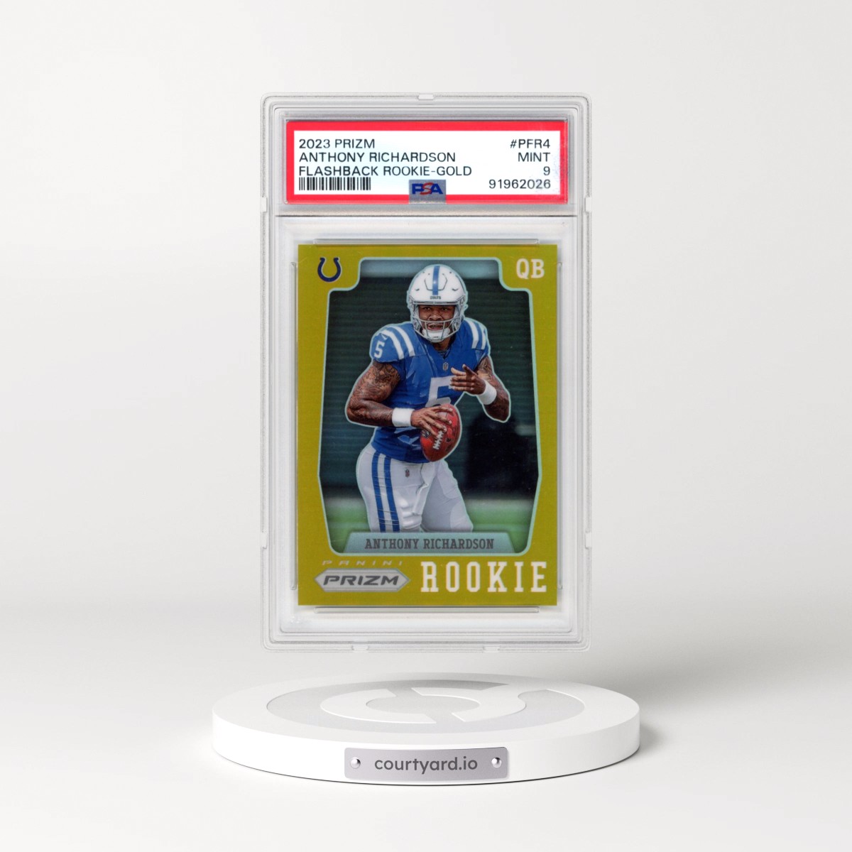 2023 Panini Prizm Prizm Flashback Rookie #PFR4 Anthony Richardson - Gold Prizm (PSA 9 MINT)