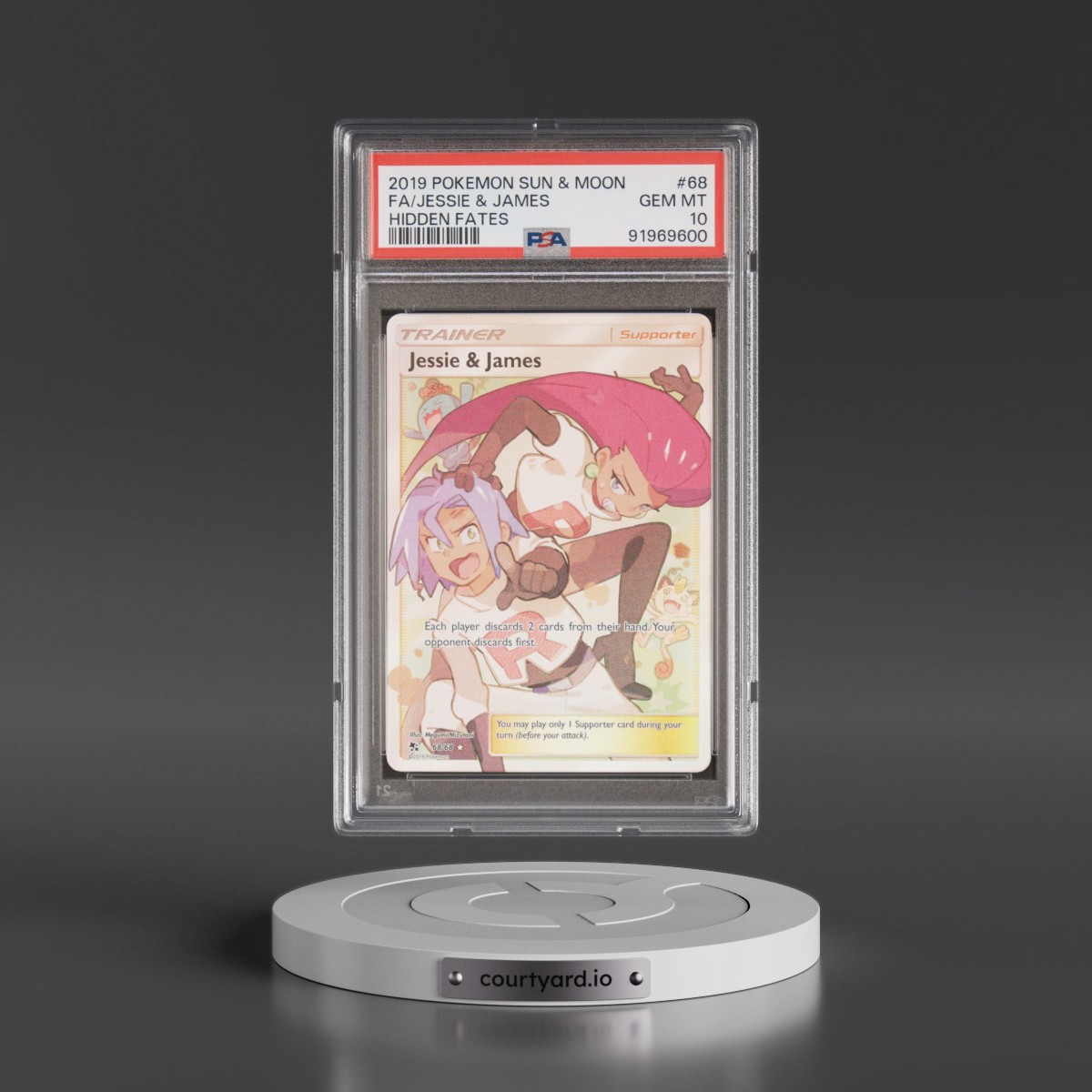2019 Pokémon Sun & Moon Hidden Fates #68 Jessie & James - Full Art (PSA 10 GEM MINT)