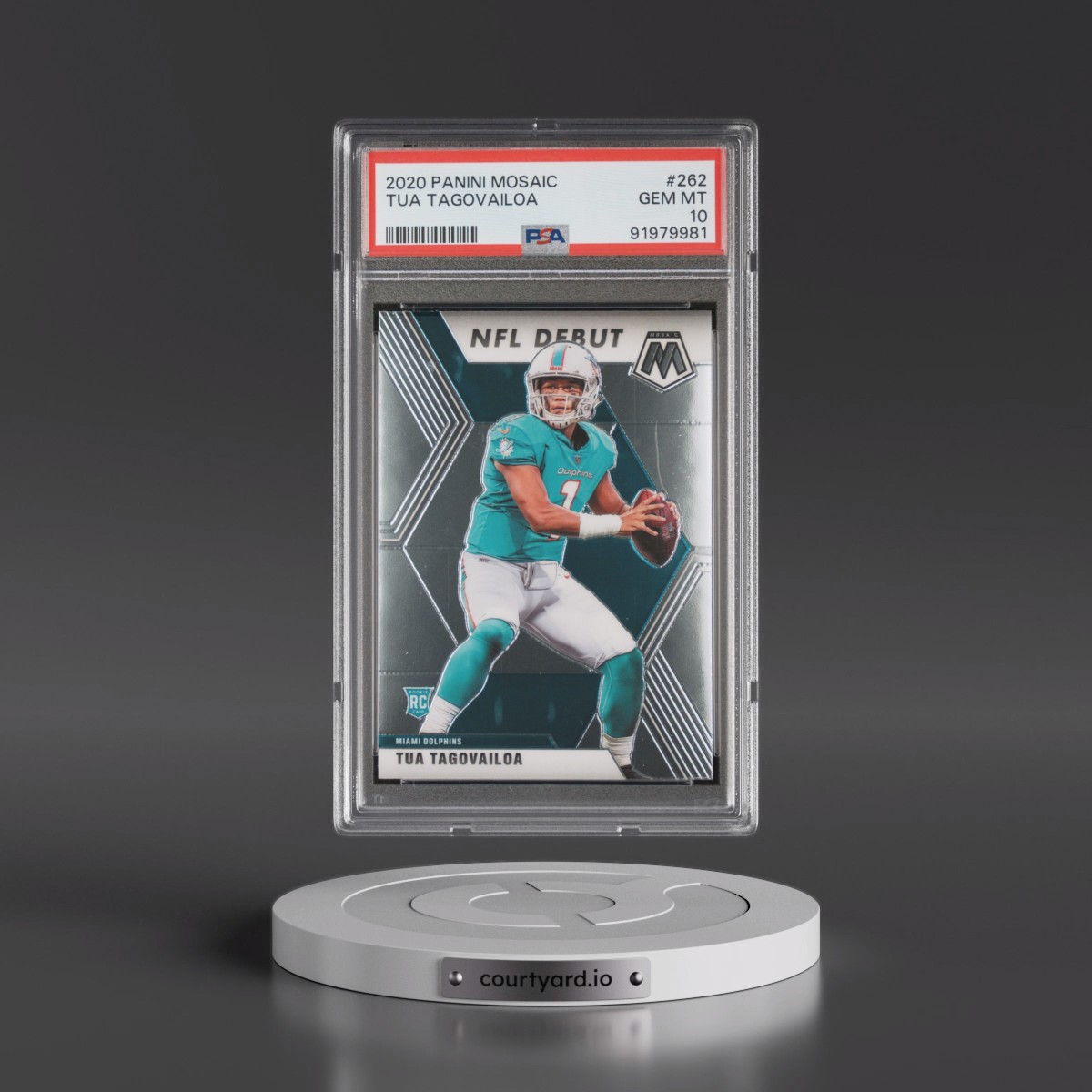 2020 Panini Mosaic #262 Tua Tagovailoa (PSA 10 GEM MINT)