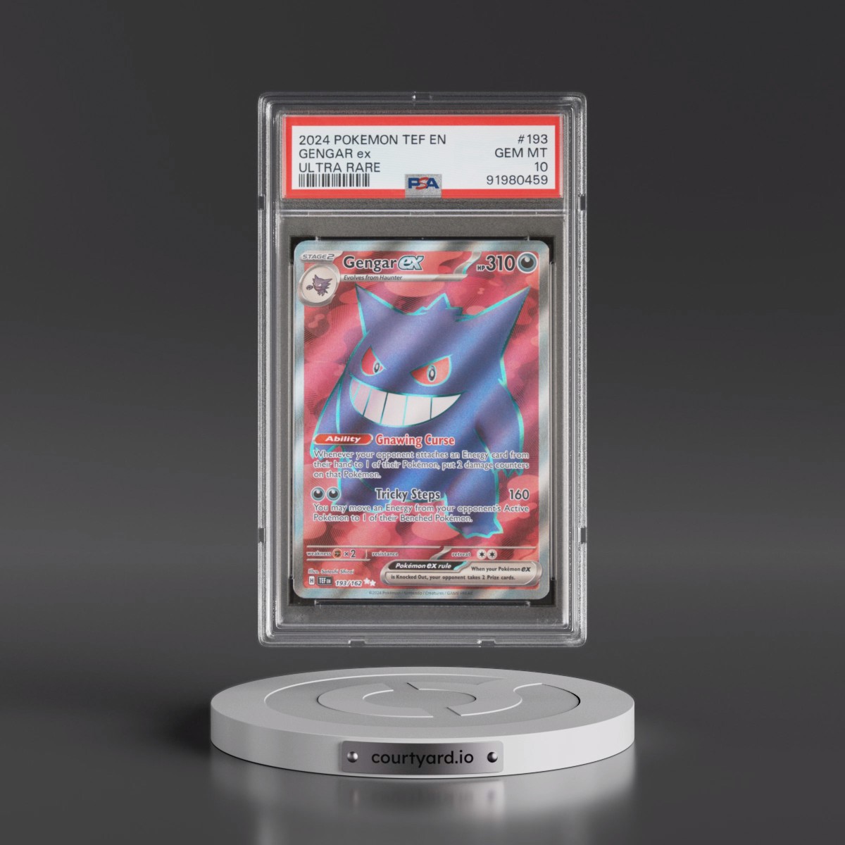 2024 Pokémon Tef EN-Temporal Forces #193 Gengar EX - Holo Ultra Rare (PSA 10 GEM MINT)