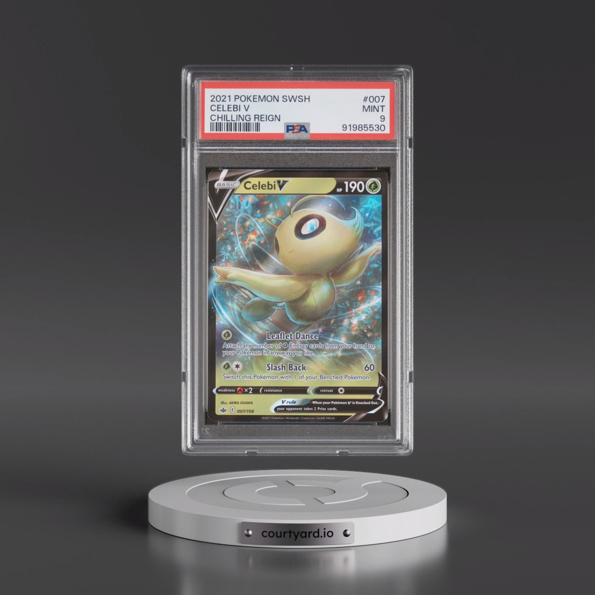 2021 Pokémon Sword & Shield Chilling Reign #007 Celebi V - Holo (PSA 9 MINT)