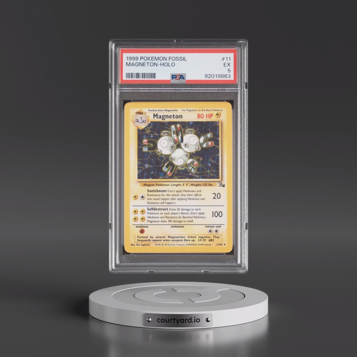1999 Pokémon Fossil #11 Magneton - Holo (PSA 5 EX)