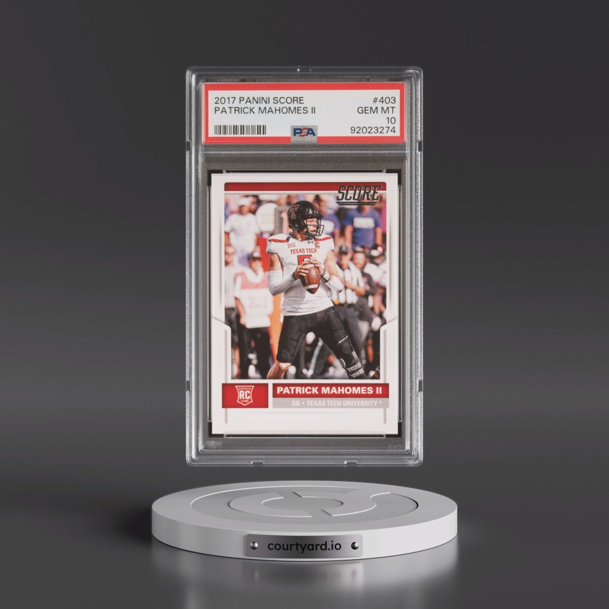 2017 Panini Score #403 Patrick Mahomes II (PSA 10 GEM MINT)