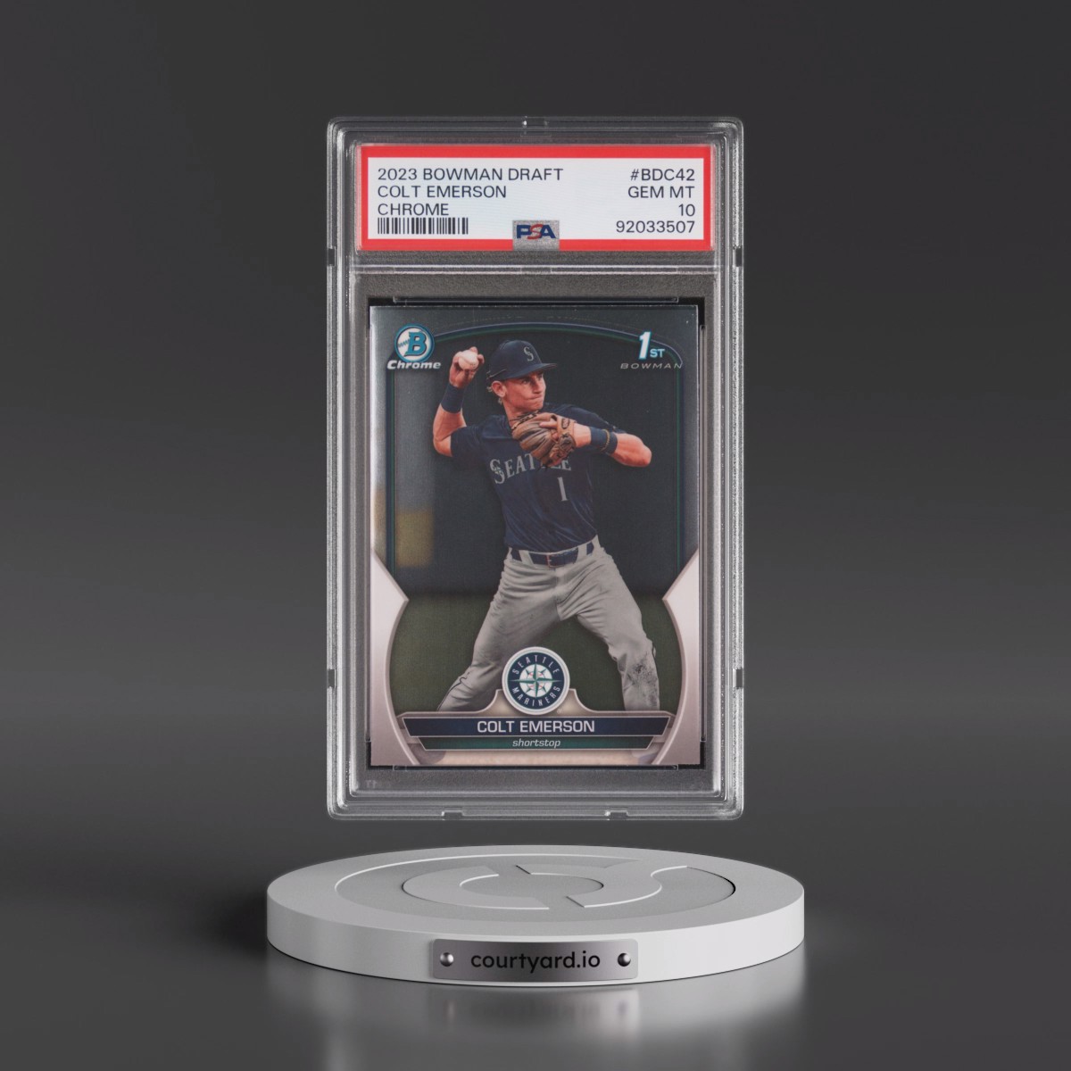 2023 Bowman Draft #BDC42 Colt Emerson - Chrome (PSA 10 GEM MINT)