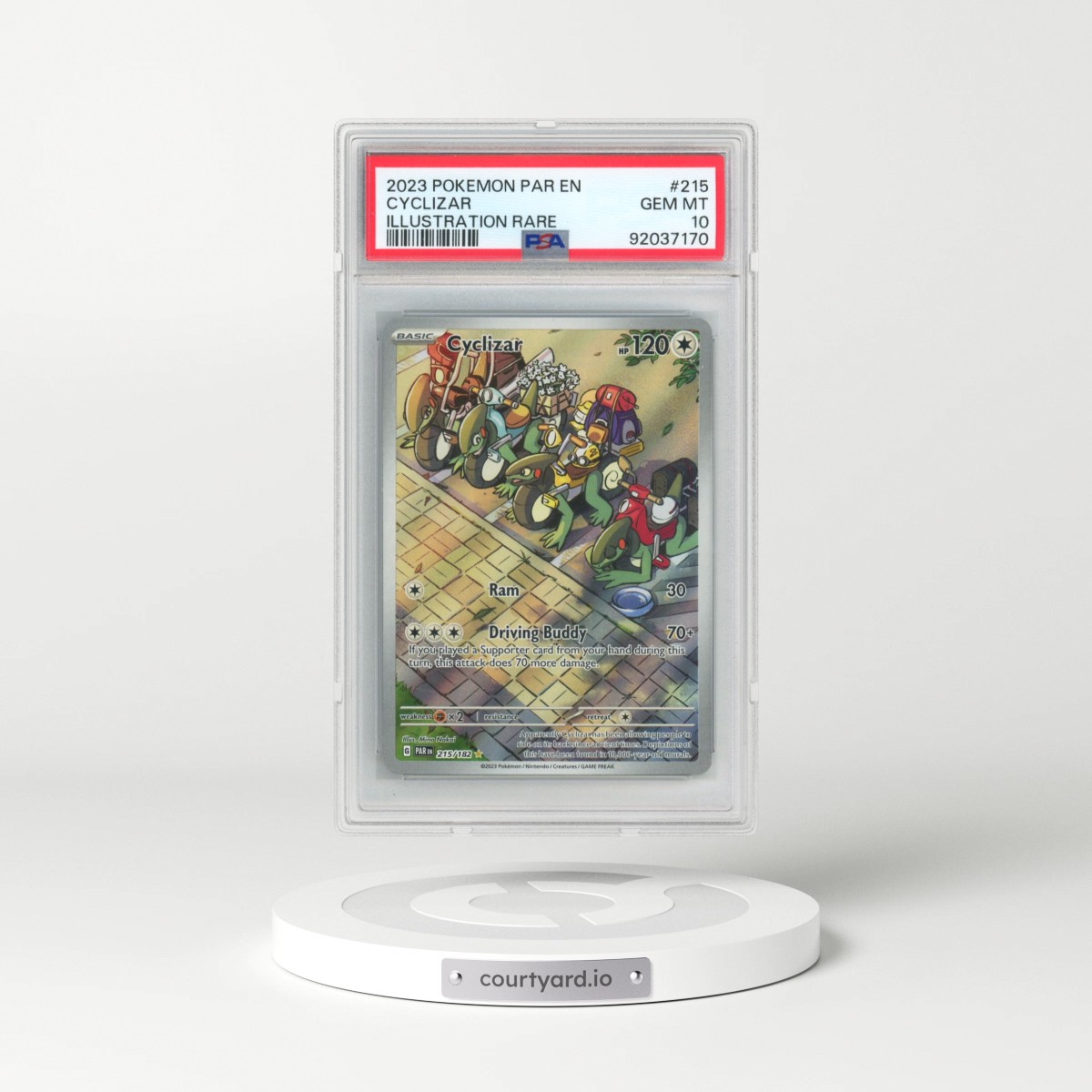 2023 Pokémon Par EN-Paradox Rift #215 Cyclizar - Illustration Rare (PSA 10 GEM MINT)