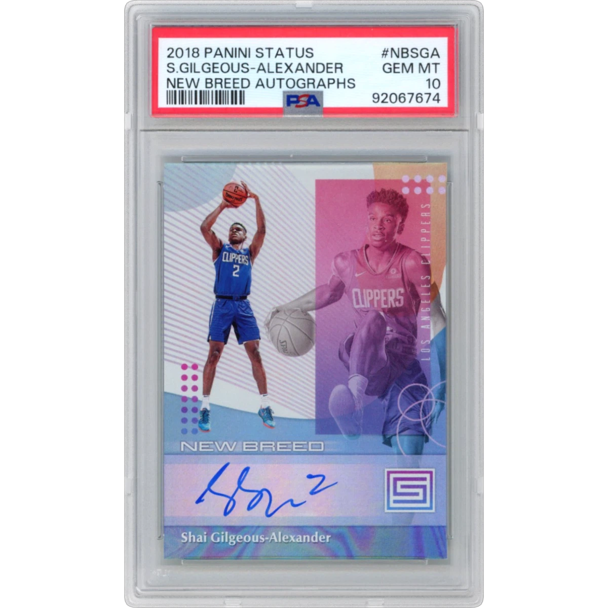 2018 Panini Status New Breed Autographs #NBSGA Shai Gilgeous-Alexander (PSA 10 GEM MINT)