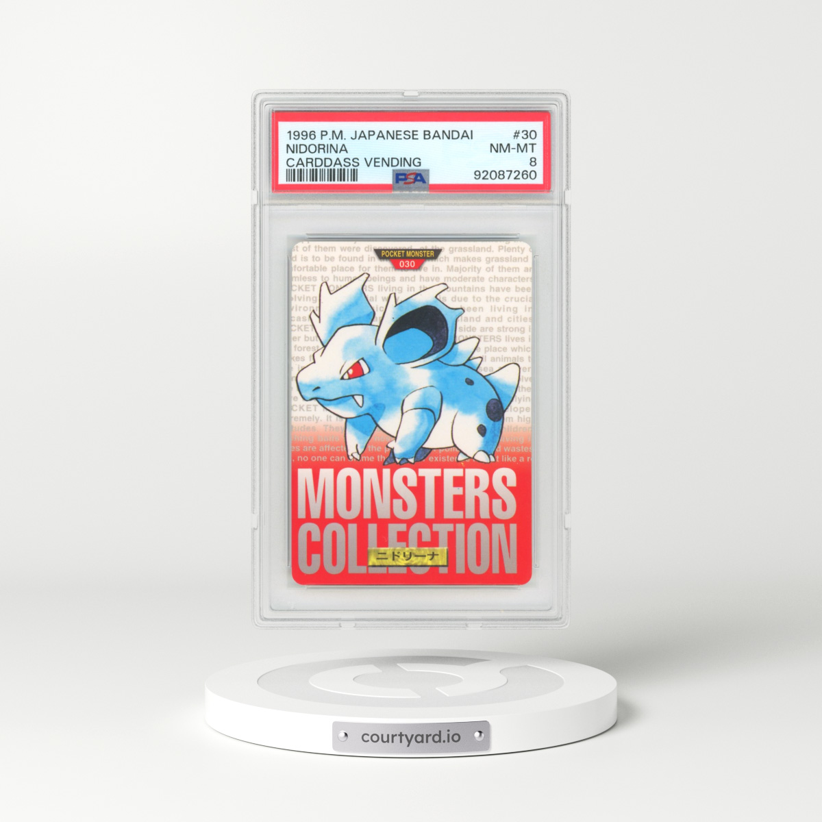 1996 Japanese Bandai Carddass Vending #30 Nidorina (PSA 8 NM-MT)