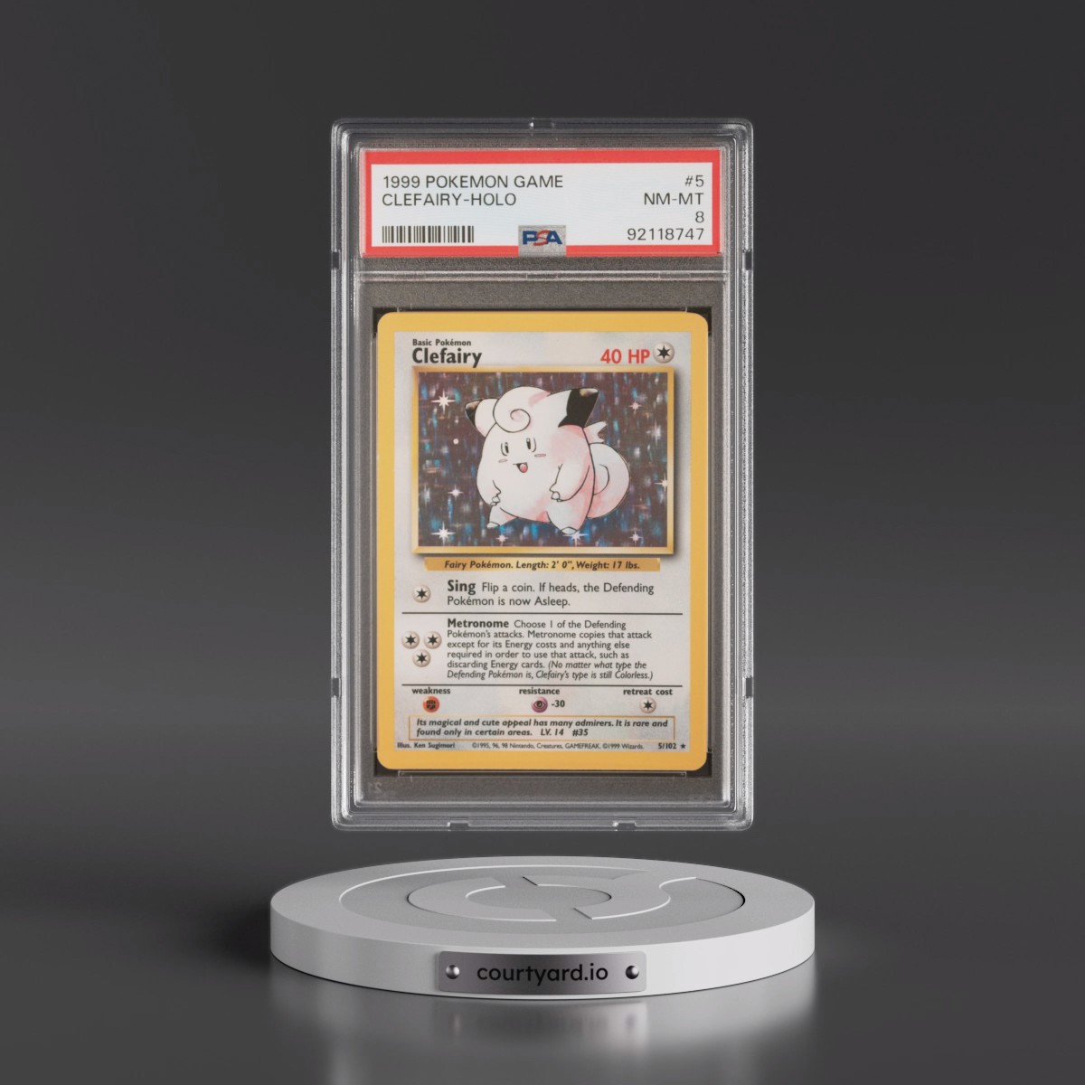 1999 Pokémon Game #5 Clefairy - Holo (PSA 8 NM-MT)