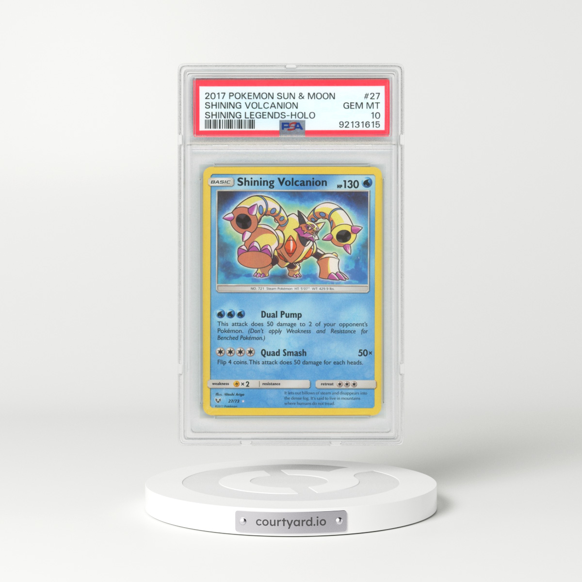 2017 Shining Legends #27 Shining Volcanion - Holo (PSA 10 GEM MINT)