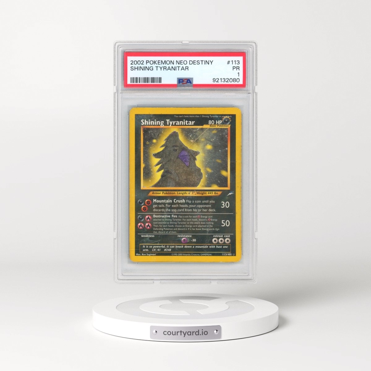 2002 Pokémon Neo Destiny #113 Shining Tyranitar - Holo (PSA 1 PR)