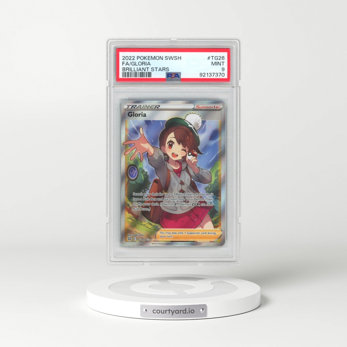 2022 Pokémon Sword & Shield Brilliant Stars #TG26 Gloria - Full Art (PSA 9 MINT)