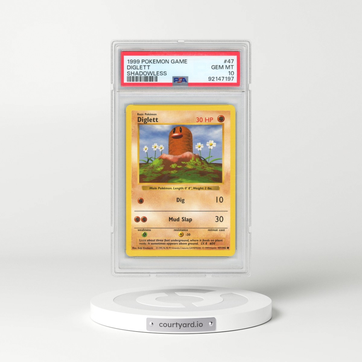 1999 Pokémon Game #47 Diglett - Shadowless (PSA 10 GEM MINT)