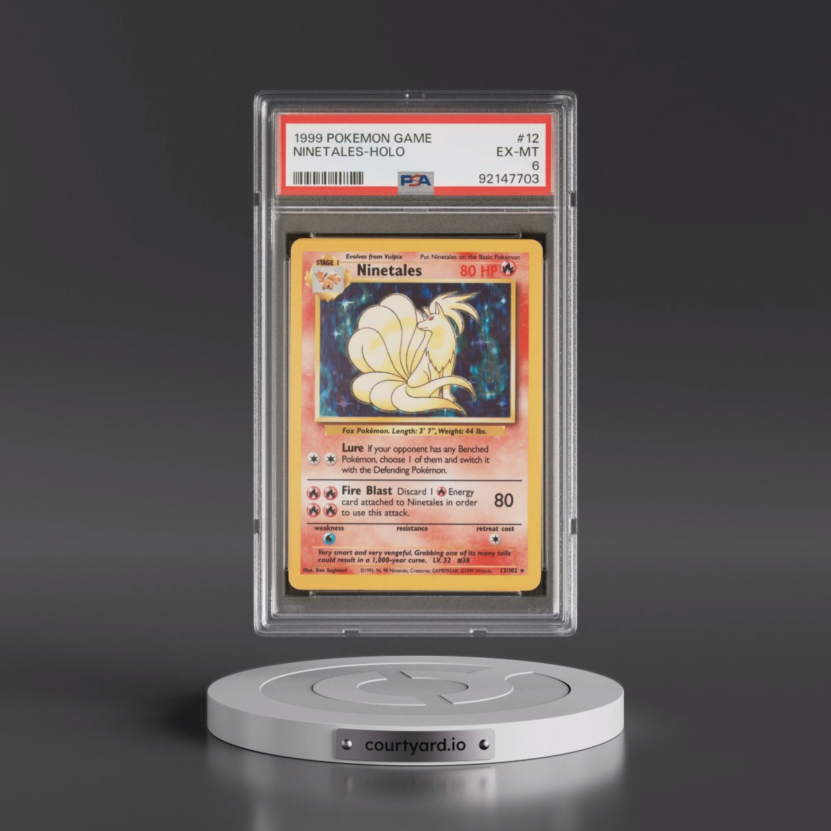 1999 Pokémon Game #12 Ninetales - Holo (PSA 6 EX-MT)