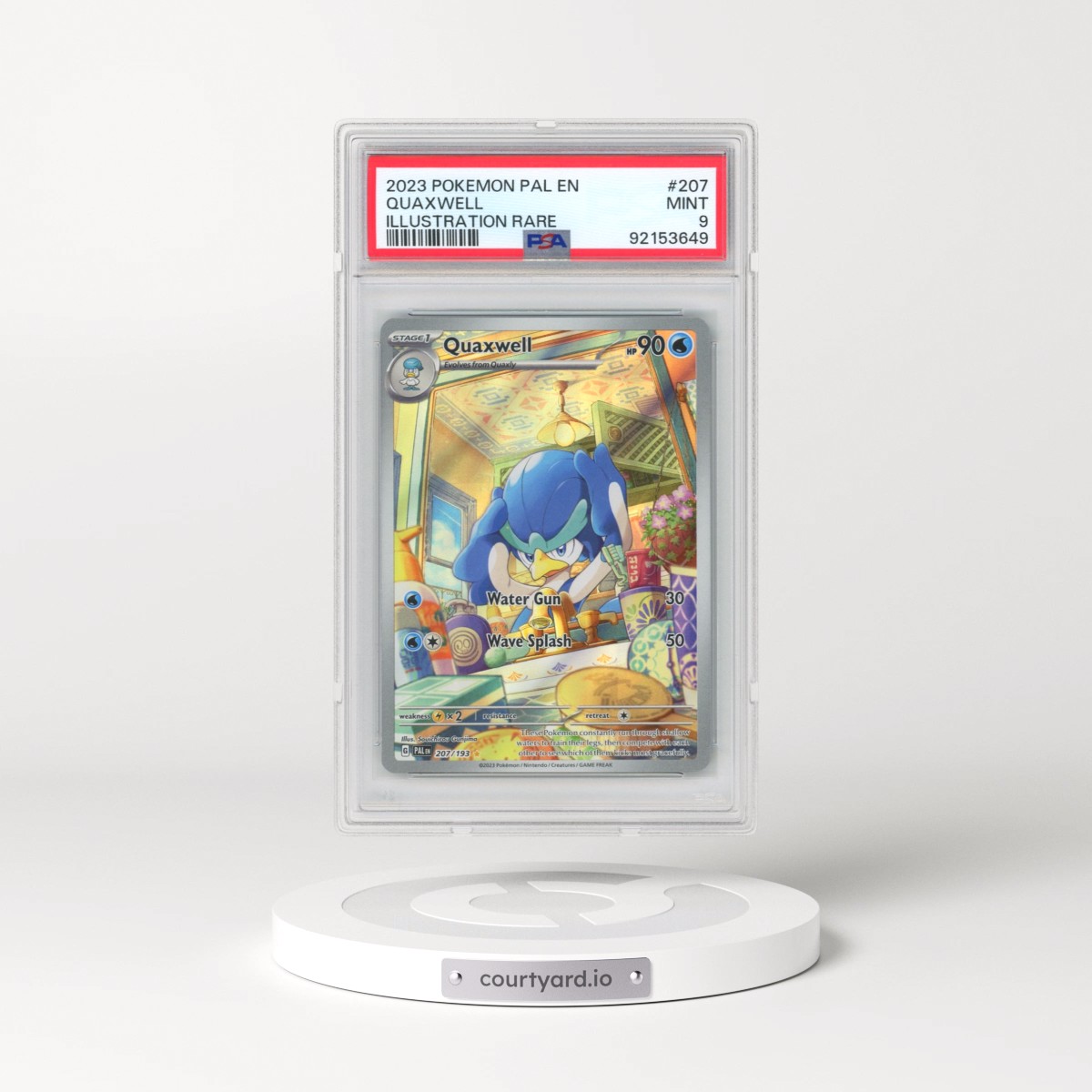 2023 Pokémon Pal EN-Paldea Evolved #207 Quaxwell - Illustration Rare (PSA 9 MINT)