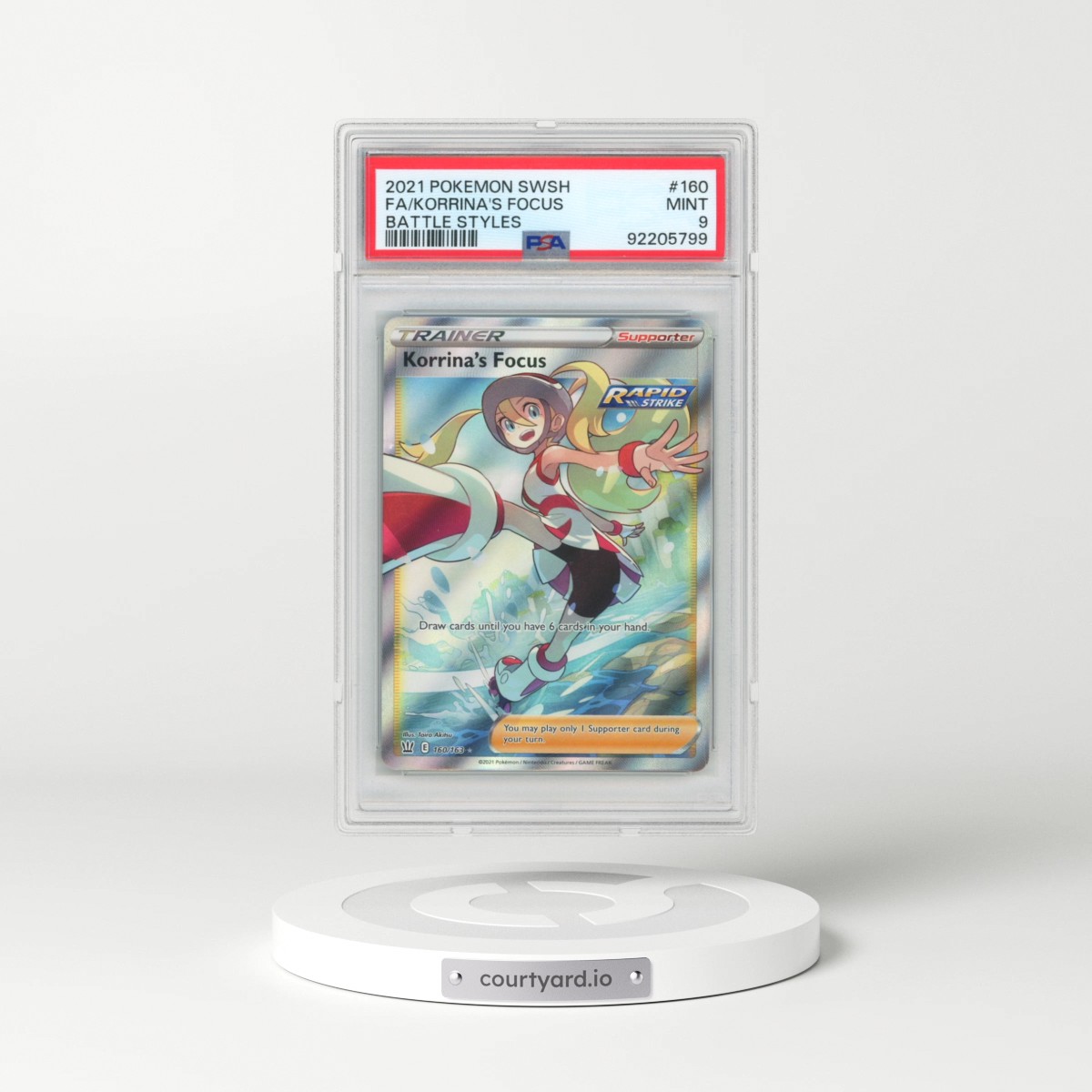 2021 Pokémon Sword & Shield Battle Styles #160 Korrina's Focus - Full Art (PSA 9 MINT)