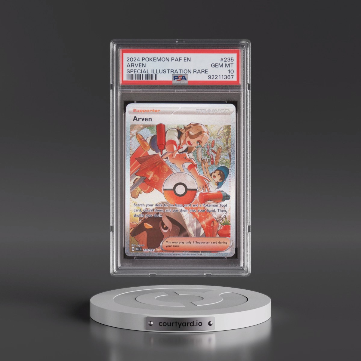 2024 Pokémon Paf EN-Paldean Fates #235 Arven - Special Illustration Rare (PSA 10 GEM MINT)