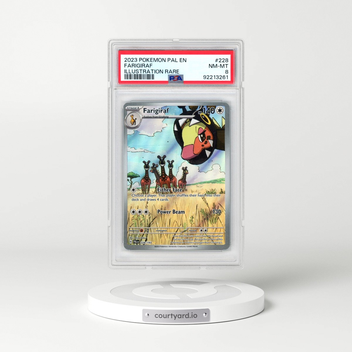 2023 Pokémon Pal EN-Paldea Evolved #228 Farigiraf - Illustration Rare (PSA 8 NM-MT)