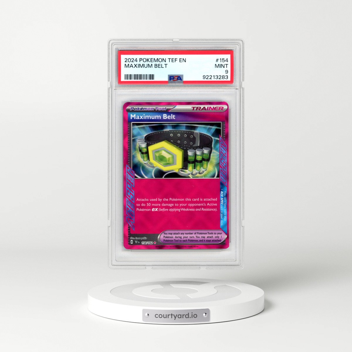 2024 Pokémon Tef EN-Temporal Forces #154 Maximum Belt (PSA 9 MINT)