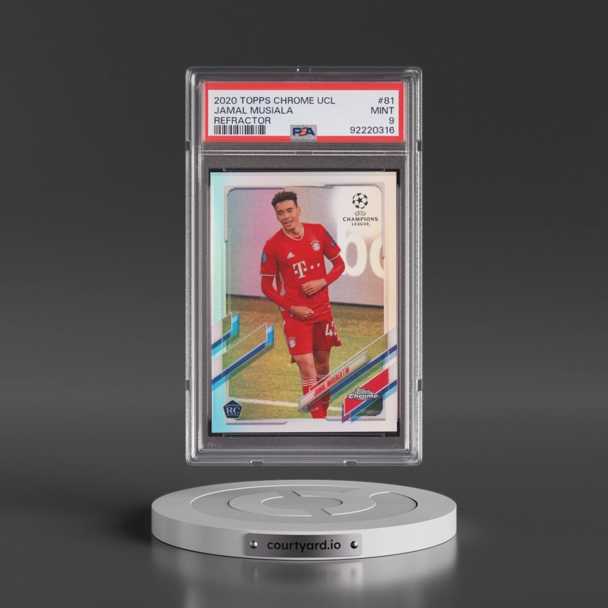 2020 Topps Chrome UEFA Champions League Jamal Musiala - Refractor #81 PSA 9