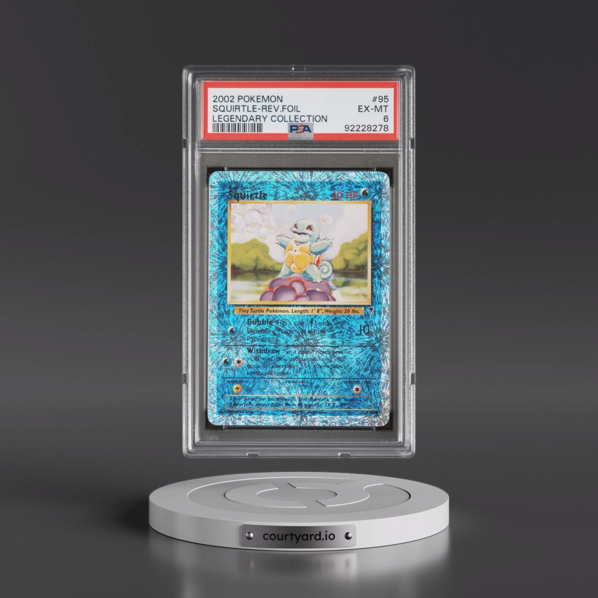 2002 Pokémon Legendary Collection #95 Squirtle - Reverse Foil (PSA 6 EX-MT)