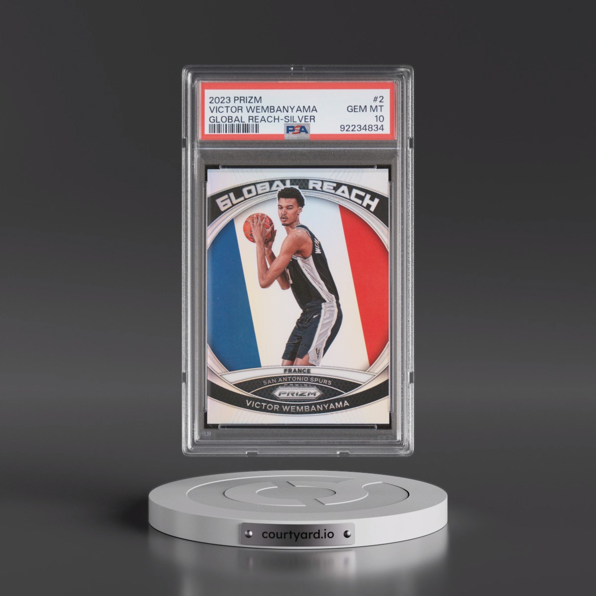 2023 Panini Prizm Global Reach #2 Victor Wembanyama - Silver Prizm (PSA 10 GEM MINT)