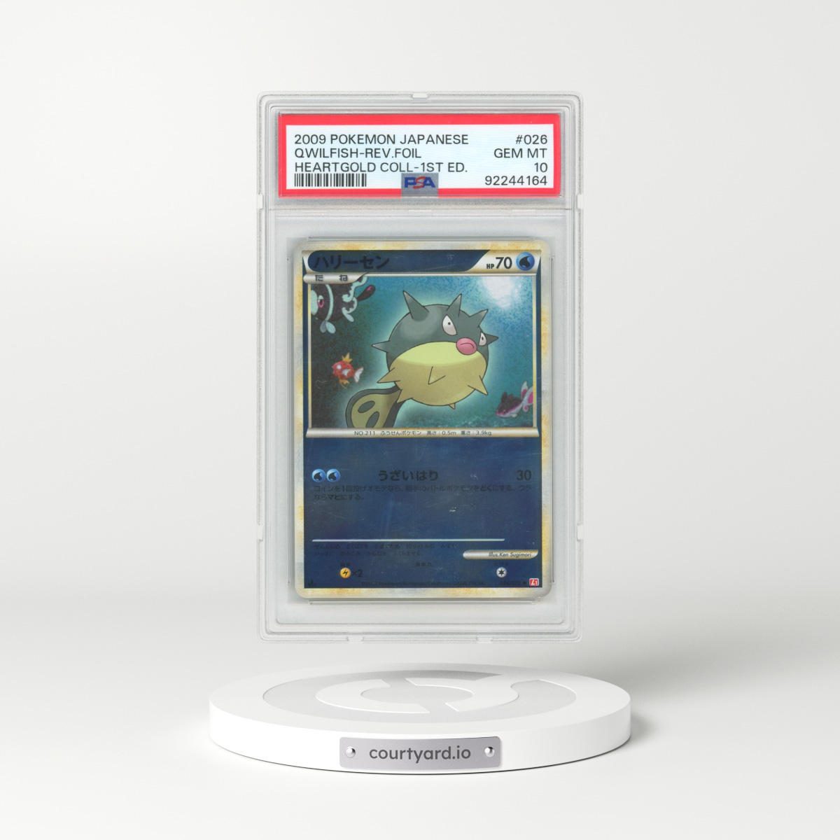 2009 Pokémon Heartgold Collection #026 Qwilfish - 1st Edition Reverse Foil (PSA 10 GEM MINT)