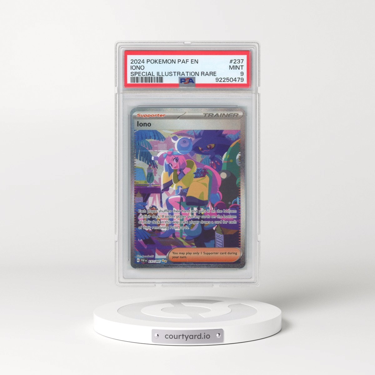 2024 Pokémon Paf EN-Paldean Fates #237 Iono - Special Illustration Rare (PSA 9 MINT)
