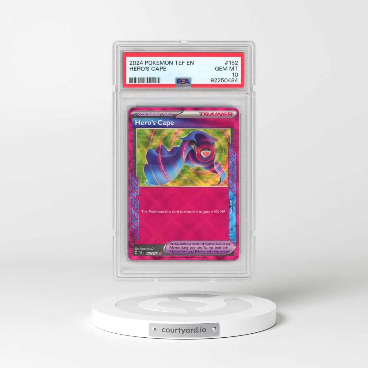 2024 Pokémon Tef EN-Temporal Forces #152 Hero's Cape (PSA 10 GEM MINT)