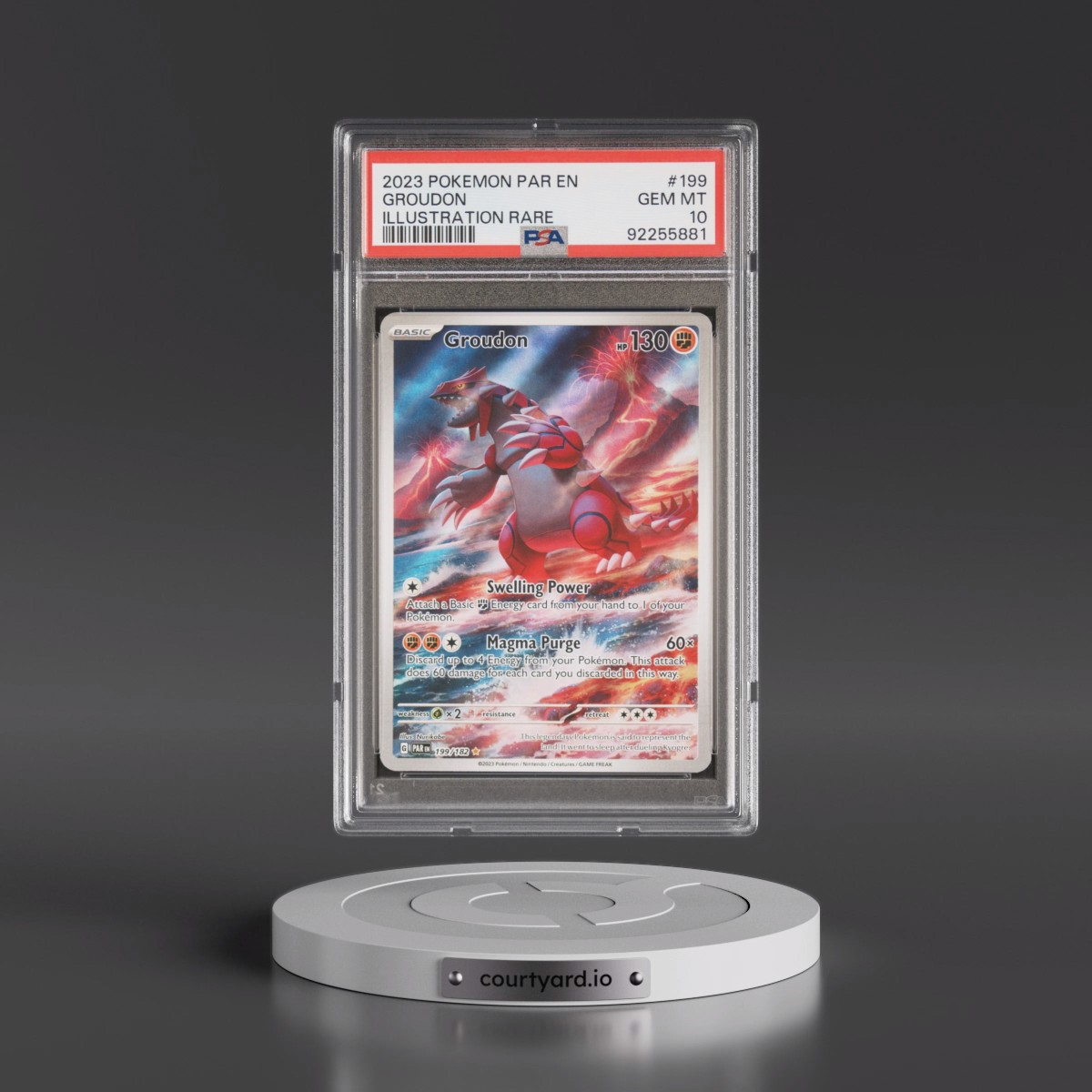 2023 Pokémon Par EN-Paradox Rift #199 Groudon - Illustration Rare (PSA 10 GEM MINT)