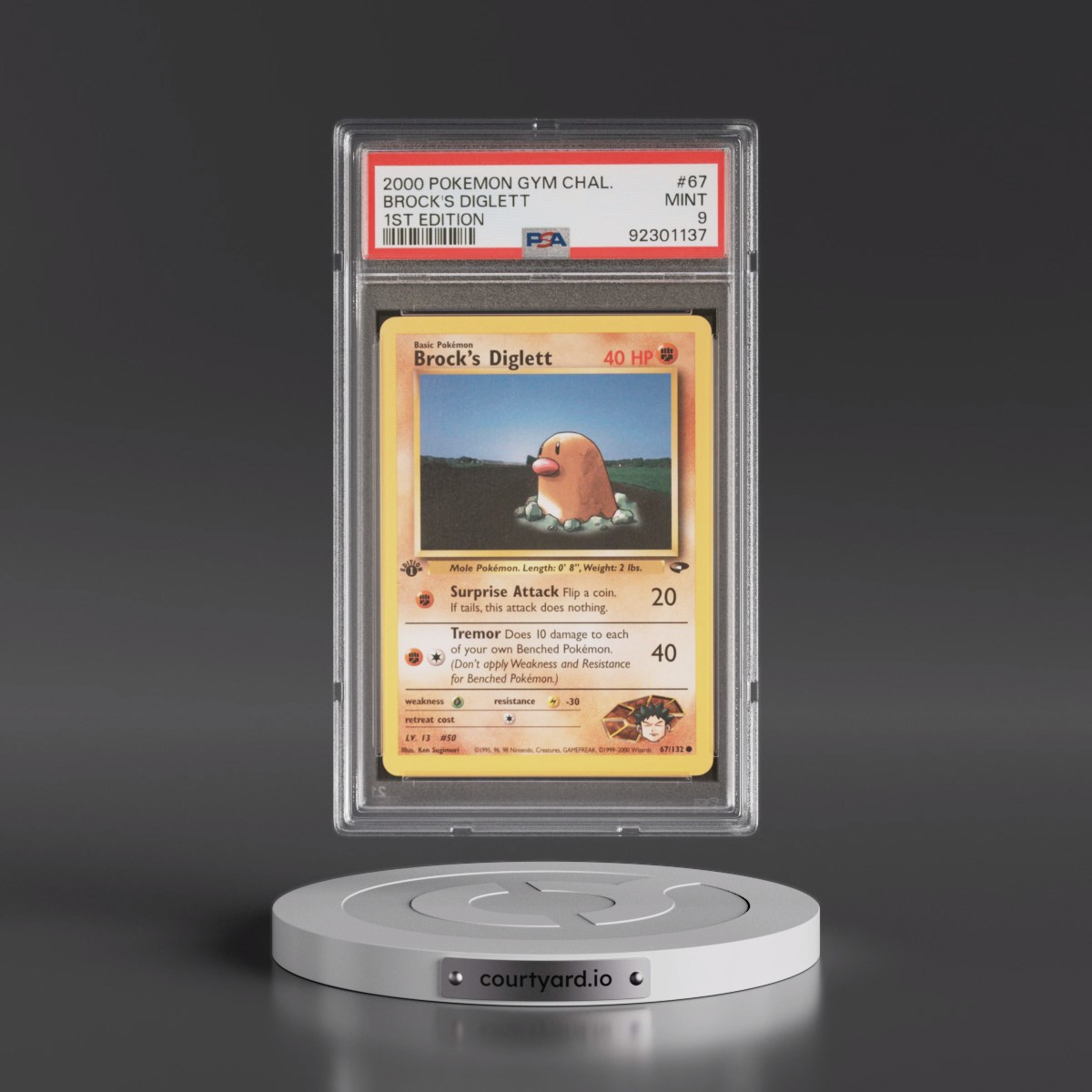2000 Pokémon Gym Challenge #67 Brock's Diglett - 1st Edition (PSA 9 MINT)