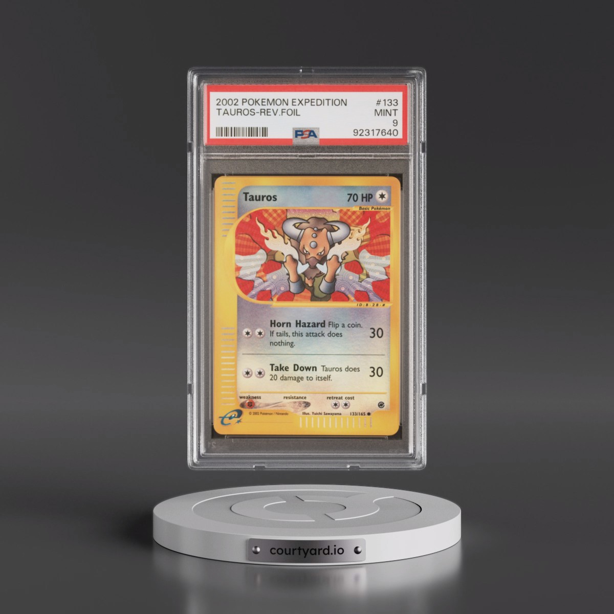 2002 Pokémon Expedition #133 Tauros - Reverse Foil (PSA 9 MINT)