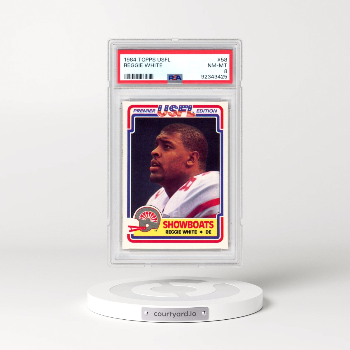 1984 Topps USFL #58 Reggie White (PSA 8 NM-MT)