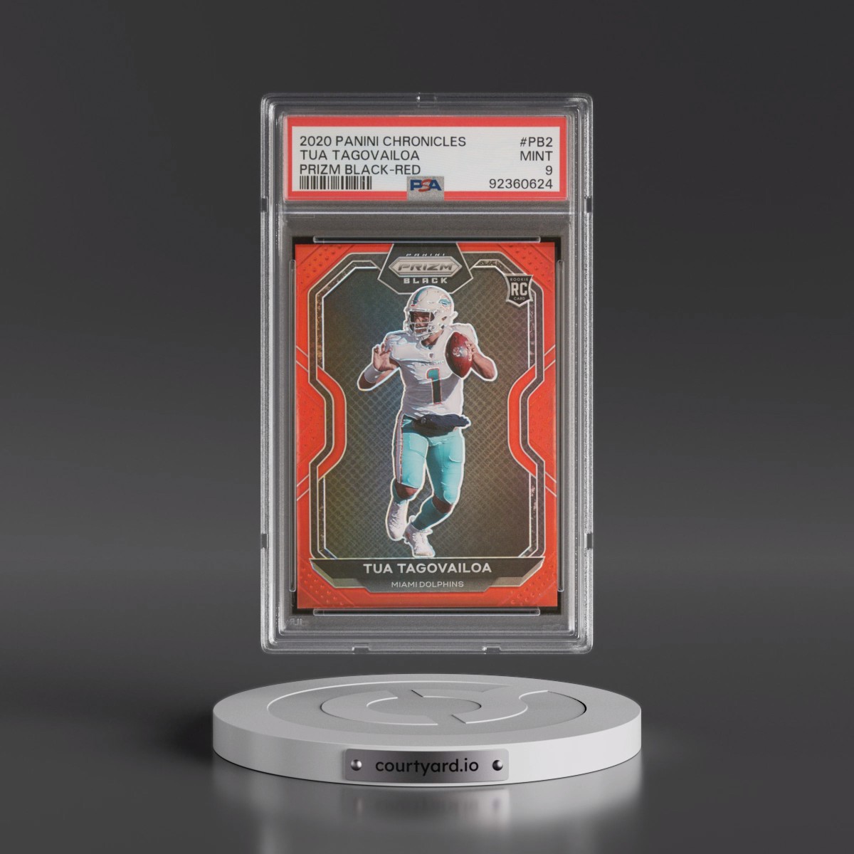 2020 Panini Chronicles Prizm Black #PB2 Tua Tagovailoa - Red (PSA 9 MINT)