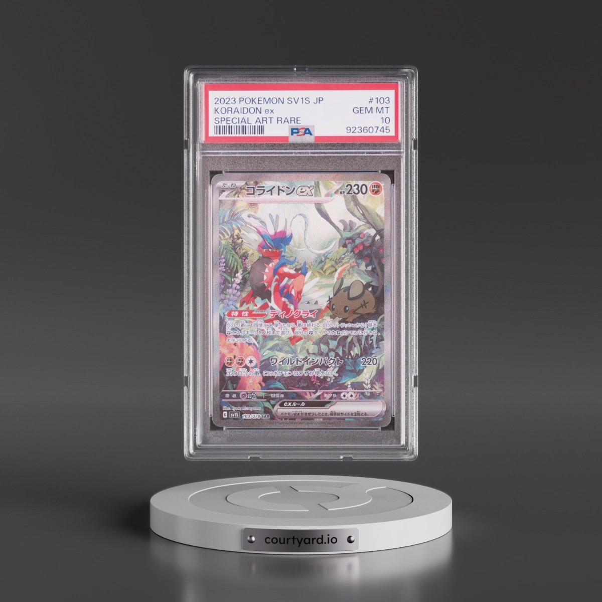 2023 Pokémon Sv1s-Scarlet EX #103 Koraidon EX - Holo Special Art Rare (PSA 10 GEM MINT)